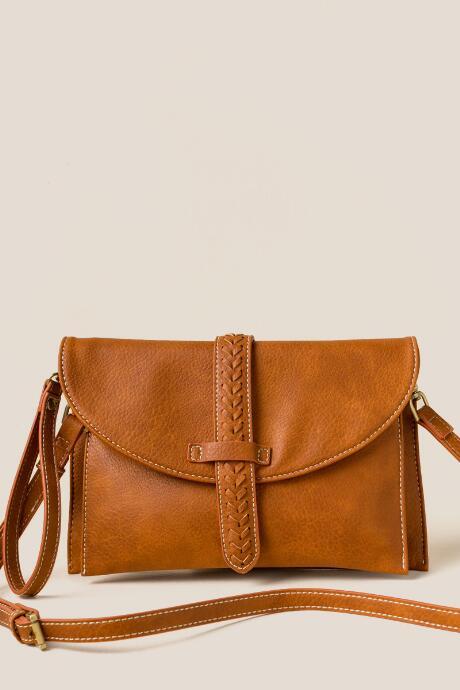 Francesca's Amberly Whipstitch Clutch - Cognac