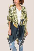 Francescas Marina Palm Tree Ruana - Green