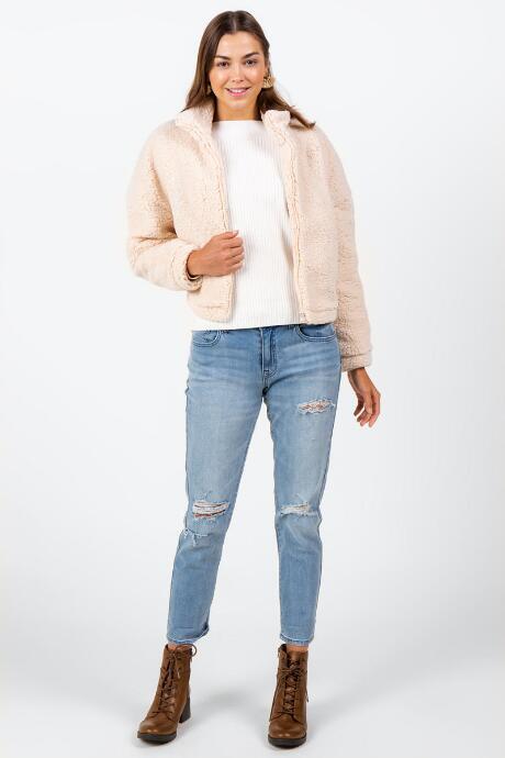 Francesca's Idina Wubby Jacket - Ivory