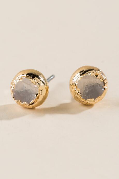 Francesca's Stella Druzy Dome Studs - Ivory