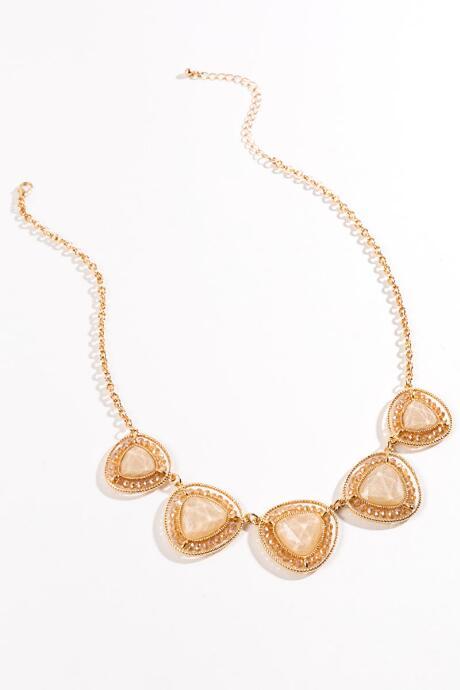 Francesca's Meera Beaded Statement Necklace - Ivory