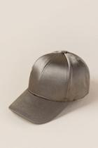 Francesca's Andi Satin Baseball Cap - Olive