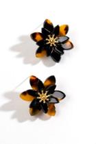 Francesca's Cassidy Tort Flower Studs - Tortoise