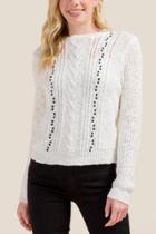 Francesca's Heidi Twisted Cable Sweater - Ivory