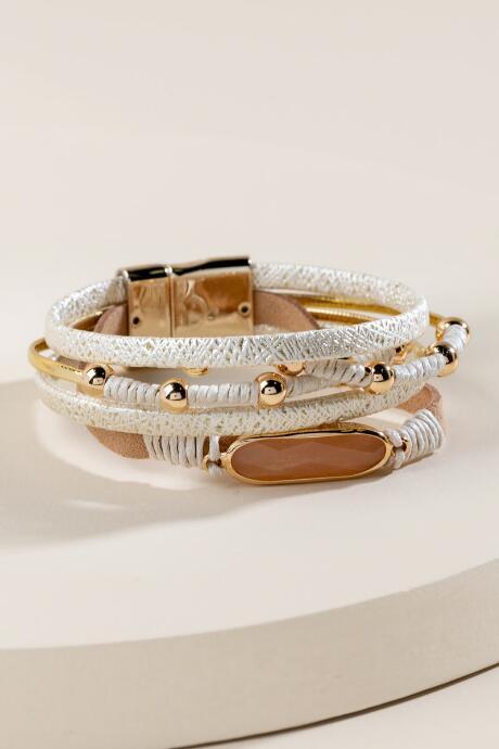 Francesca's Anastasia Five Strand Bracelet - Ivory