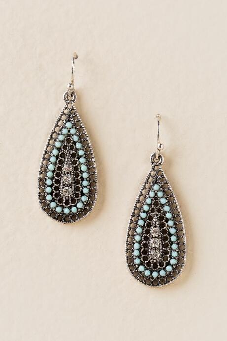 Francesca's Shea Stone Teardrop Earring - Mint