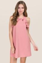 Mi Ami Priya Ruffle Trim Shift Dress - Rose