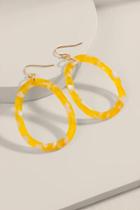 Francesca's Gia Marbled Resin Hoops - Yellow