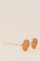 Francesca's Astrid Round Tinted Sunglasses - Gold