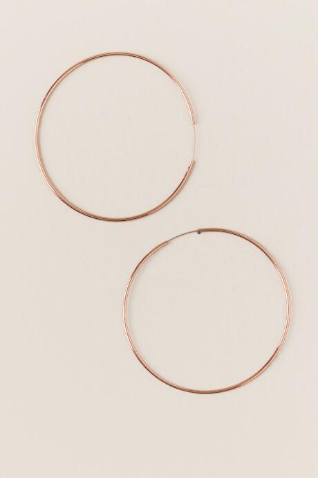 Francesca's Monica Classic Hoop Earring In Rose Gold - Rose/gold
