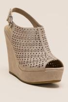 Chinese Laundry Laser Cut Wedge - Beige