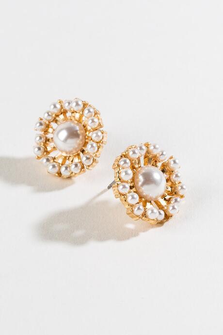 Francesca's Margot Pearl Center Studs - Pearl