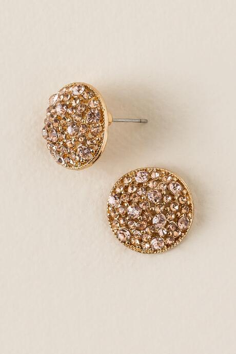 Francesca's Giselle Dome Stud Earring - Crisp Champagne