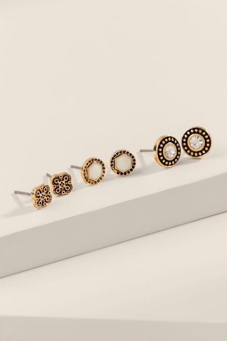 Francesca's Cambria Metal Stud Sets - Ivory