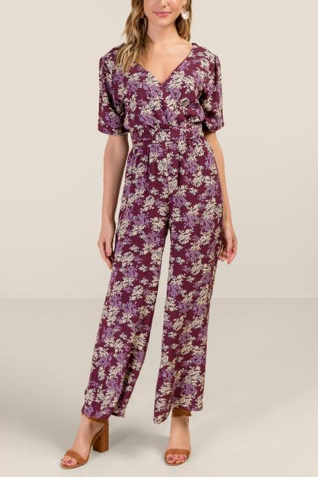 Francesca Inchess Ava Floral Jumpsuit - Purple