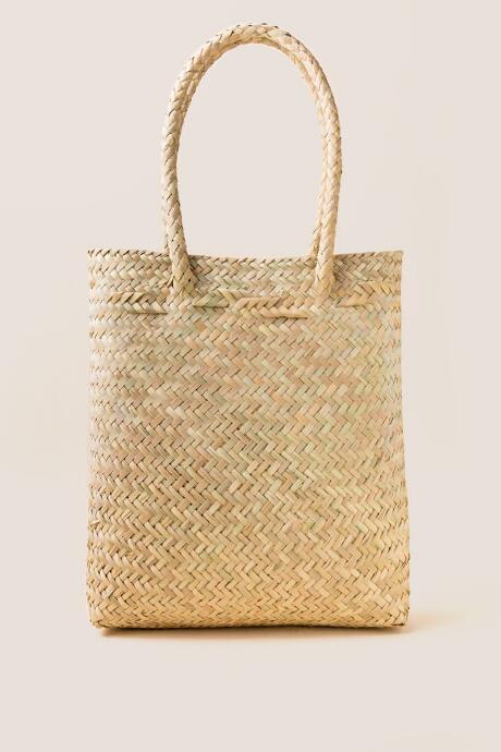 Francesca's Small Kiara Palm Tote - Natural