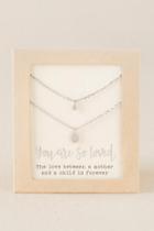 Francesca's You Are So Loved Necklace Set - Silver
