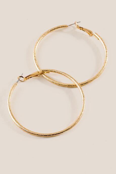 Francesca's Michele Textured Hoop Earrings - Gold