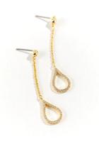 Francesca's Ryleigh Pav Teardrop Earrings - Gold