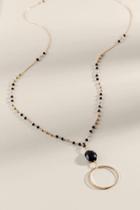 Francesca's Vanessa Beaded Circle Pendant Necklace - Black