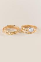 Francesca's Aracely Howlite Ring Set - Gold