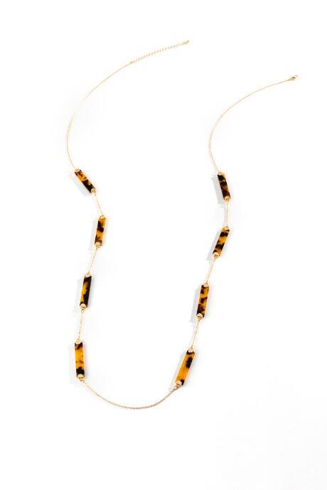 Francesca's Novalee Tortoise Bar Necklace - Amber