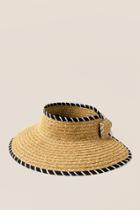 Francesca Inchess Elysia Striped Straw Visor - Black