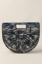 Francesca's Lela Marble Arc Clutch In Black And White - Black/white