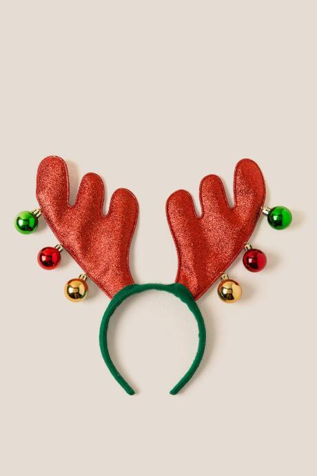 Francesca's Blixem Ornament Glitter Antler Headband - Red