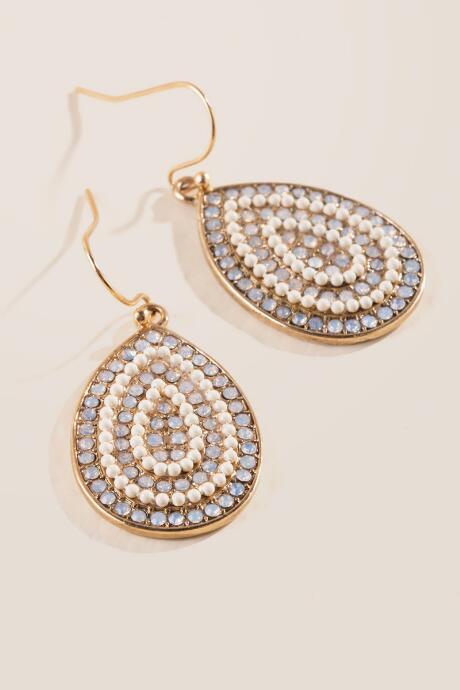 Francesca's Adelina Teardrop Earrings - White