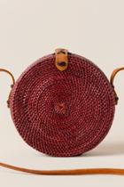 Francesca's Colette Round Crossbody In Burgundy - Burgundy