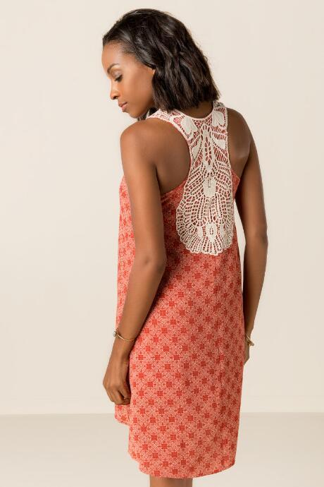 Francesca's Taryn Printed Shift Dress - Rust