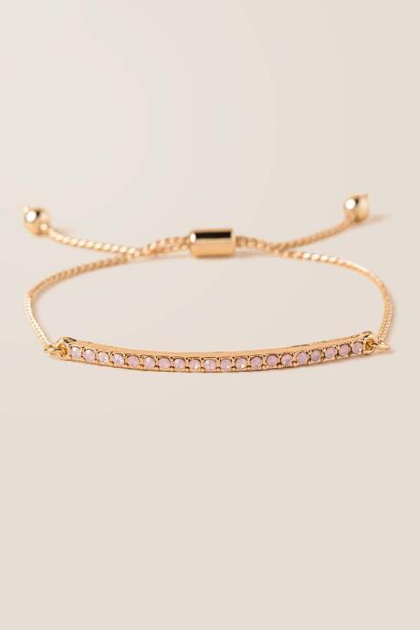 Francesca's Melina Rosewater Opal Pull Tie Bracelet - Blush