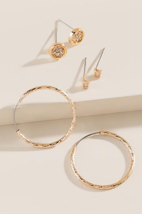 Francesca's Evalyn Earring Set In Gold - Gold