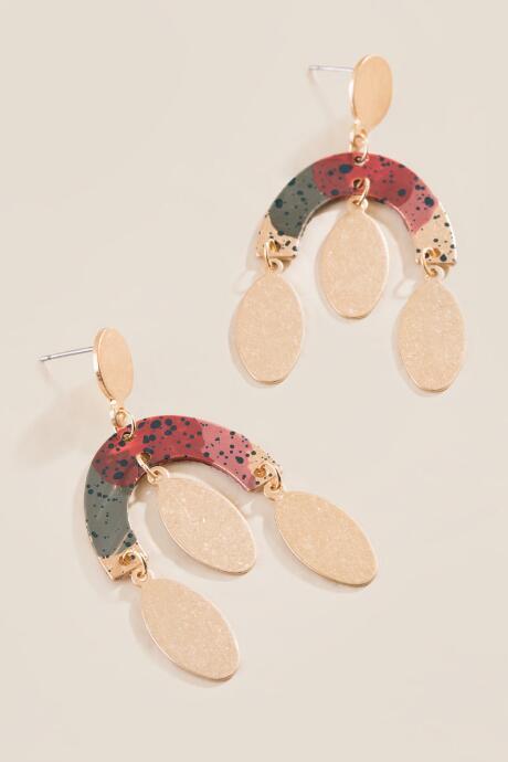 Francesca's Ambrielle Painted Chandelier Earrings - Multi