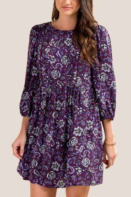 Francesca Inchess Bianca Floral Shift Dress - Purple
