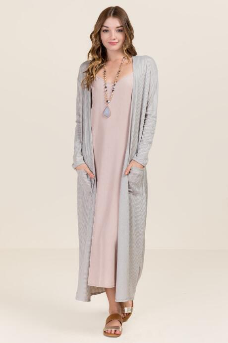 Blue Rain Sandra Knit Duster - Gray