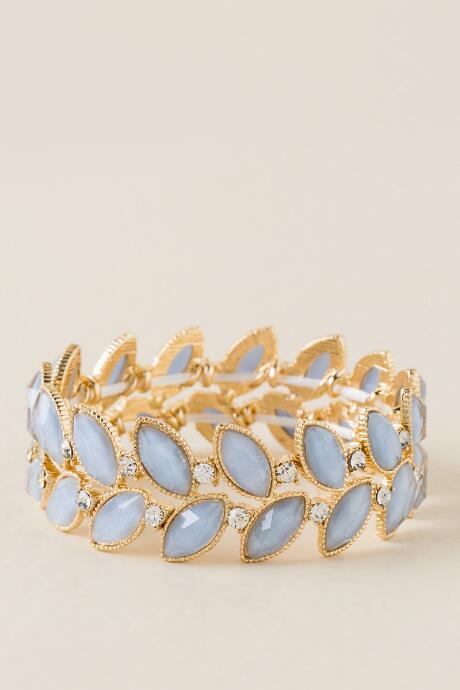 Francesca's Bria Marquis Petal Stretch Bracelet - Periwinkle