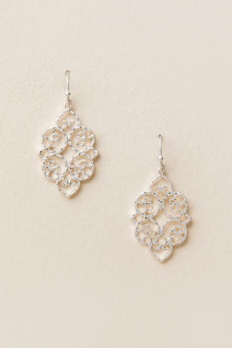 Francesca's Gilda Filigree India Drop Earring In Silver - Silver