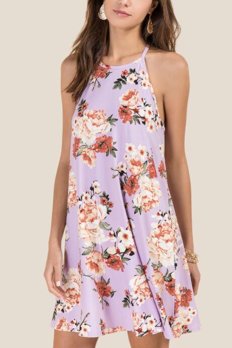 Everly Francine Floral Knit Dress - Orchid