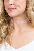 Francesca's Daniella Sheer Shimmer Choker - Crisp Champagne