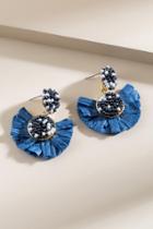 Francesca's Eden Raffia Tassel Earrings - Navy