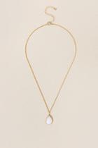 Francesca's Taja Stone Teardrop Pendant Necklace - White