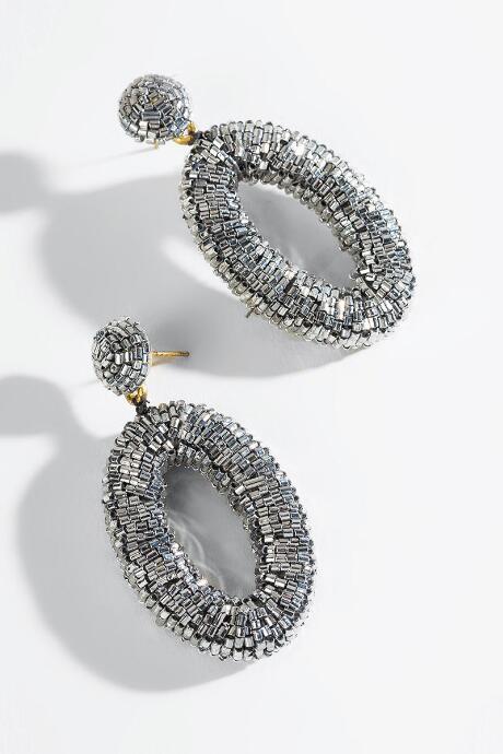 Francesca Inchess Hailey Metallic Statement Earrings - Hematite
