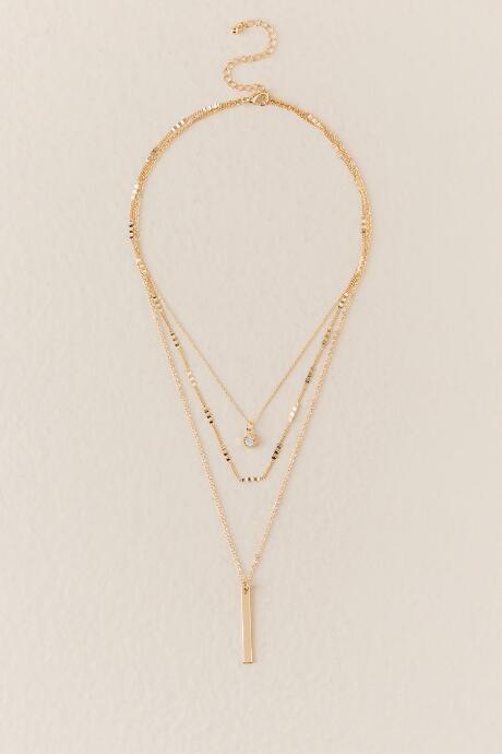 Francesca Inchess Annecy Crystal Layered Necklace - Gold