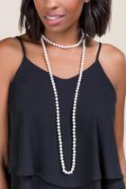 Francesca's Loraine Beaded Layered Necklace In Blush - Blush