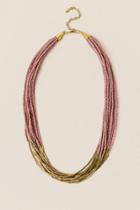 Francesca's Bella Seedbead Layered Necklace - Rose/gold