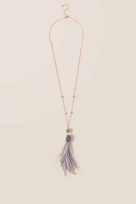 Francesca Inchess Maurizia Feather Pendant In Lavender - Gray