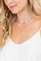Francesca's Oxford Layered Necklace In Silver - Silver