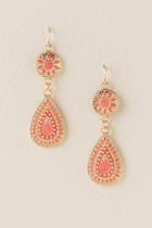 Francesca's Emerson Double Drop Earring In Coral - Coral